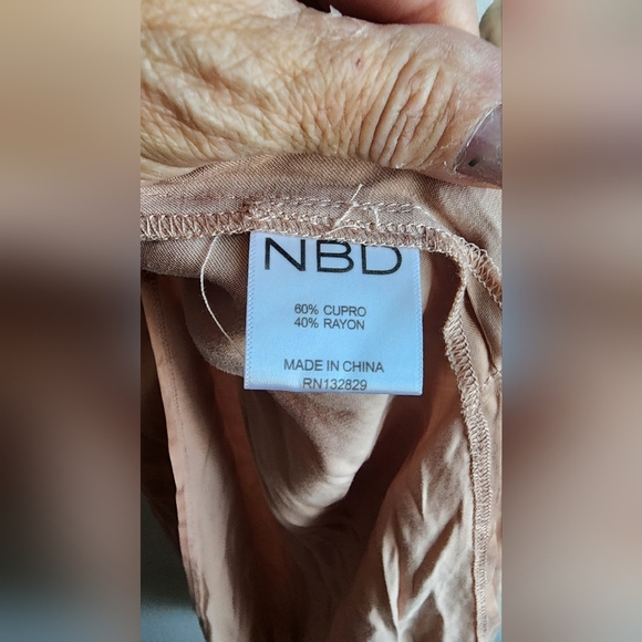 REVOLVE NBD SHEATH NUDE DRESS CHAIN STRAPS OPEN SIDE DRESS NWT SZ XS - Picture 3 of 13